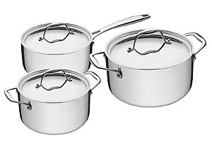 Jg Panelas Aco Inox 3 Pcs Trix Tramontina 65820146