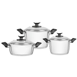 Jg Panelas Aco Inox 3Pc Allegra Baq Tramontina 65920296