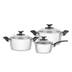 Jg Panelas Aco Inox 3Pc Allegra Baq Tramontina 65920404