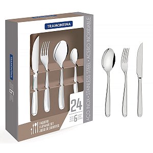 Faqueiro Aco Inox 24Pcs Copacabana Tramontina 66901004