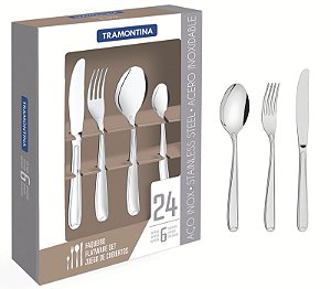 Faqueiro Aco Inox 24Pcs Copacabana Tramontina 66901005