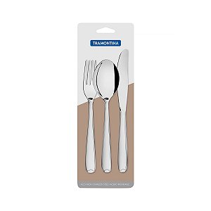 Jg Colher/Garfo/Faca Aco Inox 3 Pcs Tramontina 66901376