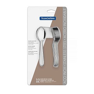 Jg Colher Cha Aco Inox 12Pcs Angra Tramontina 66903076