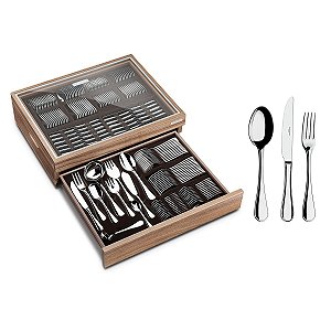 Faqueiro Aco Inox 130Pcs C/Vidro Tramontina 66925270