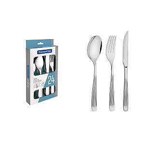Faqueiro Aco Inox 24Pcs Athenas Tramontina 66940034