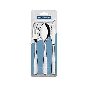 Jg Faca Garfo  Colher Aco Inox 3P Amazon Tramontina 66960563