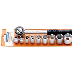 Jogo De Soquetes 3/8 10Pcs Tramontina 44819510