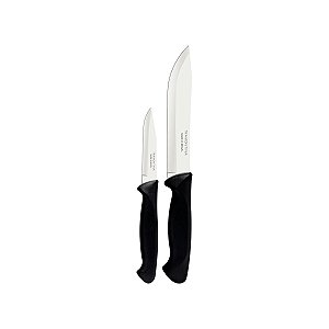 Jogo Facas Inox 2Pc Usual Preto Tramontina 23099040