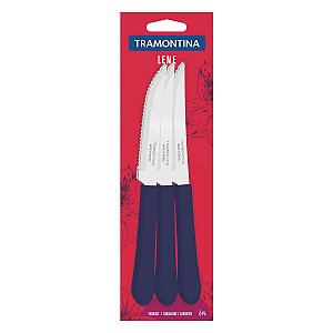 Conj Facas Churrasco Inox 6Pc Leme Azul Tramontina 23180614