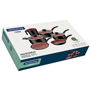 Jogo Panelas Alum 6Pc Turim Preto Tramontina 20297075