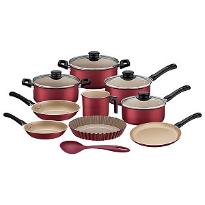 Jogo Panelas 10Pc Caribe Vermelho Tramontina 20297711