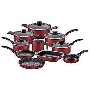 Jogo Panelas Alum 10Pc Turim Vermelho Tramontina 20298722