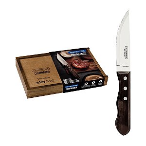 Conj Facas Inox 4Pc Polywood Castanho Tramontina 21198990