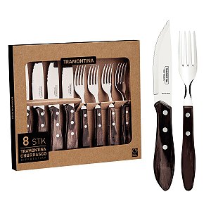 Jg Churrasco Inox 8Pc Polywood Castanho Tramontina 21198994