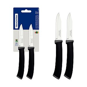Faca Legumes Fruta Inox 2Pc Felice Preto Tramontina 23490203