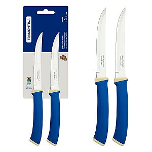Faca Chumbo 2Pc Fio Liso Felice Azul Tramontina 23493215