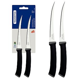 Conj Faca Tomate Inox 2Pc Felice Preto Tramontina 23495205