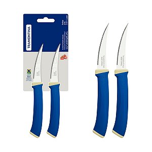 Conj Faca Tomate Inox 2Pc Felice Azul Tramontina 23495213