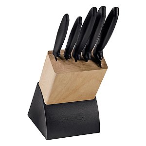 Jogo Facas Inox 6Pc Plenus Preto Tramontina 23498072