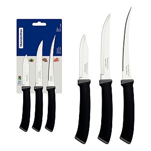 Jogo Facas Inox 3Pc Felice Preto Tramontina 23499077