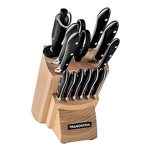 Jogo Facas Inox 14Pc Prochef Preto Tramontina 24199050