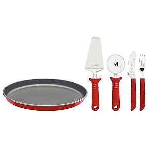 Kit Pizza Inox 15Pc Vermelho Tramontina 25099734
