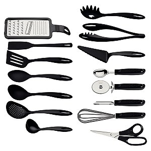 Kit Utensilios 15Pc Preto Tramontina 25699034