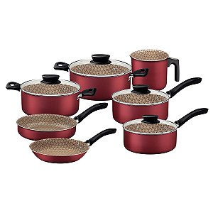 Jogo Panela Alum 7Pc California Vermelho Tramontina 27899127