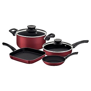 Jogo Panelas Alum 6Pc Paris Vermelho Tramontina 27899171