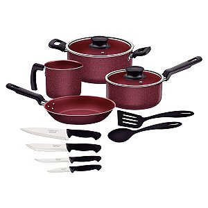 Jogo Panelas Alum 12Pc Formia Vermelho Tramontina 27899173