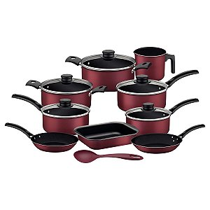 Jogo Panelas Alum 10Pc Vermelho Tramontina 27899290