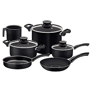 Jogo Panelas Alum 9Pc Preto Tramontina 28599053
