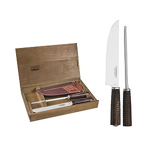 Garfo Faca 2Pc Polywood Castanho Tramontina 29899562
