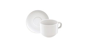 Conj Xicara E Pires Cha 240Ml Porcelana Tramontina 96900078