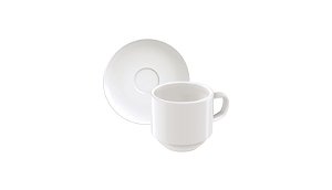 Conj Xicara E Pires Cafe 100Ml Porcelana Tramontina 96900079