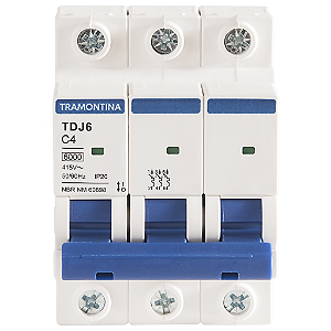Mini Disjuntor Tdj6-3C4 3P 4A 6Ka Tramontina 58013132