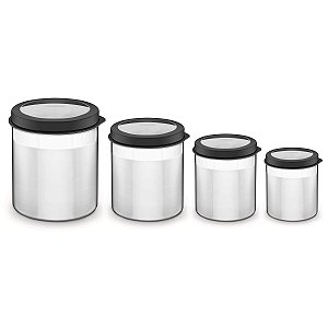 Jg Potes Aco Inox 4Pc  Cucina Preto Tramontina 64220633