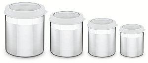 Jg Pote Aco Inox 4Pc Cucina Branco Tusa Tramontina 64220638