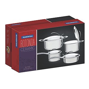 Jg Panelas Aco Inox 4Pc Rot Ceramic Tramontina 65460020