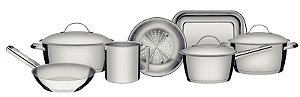 Jg Panelas Aco Inox 7Pcs Allegra Tramontina 65650171