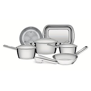 Jg Panelas Aco Inox 7Pcs Allegra Tramontina 65660194