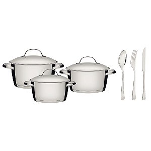 Jg Panelas Aco Inox 3Pc Allegra+Faq Tramontina 65660453