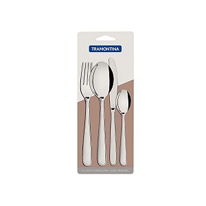 Jg Colher Garfo Faca Colher Cha Inox 4Pc Tramontina 66902561