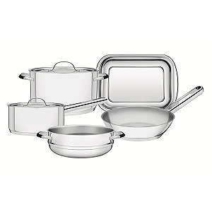 Jg Panelas Aco Inox 5 Pcs Isis Tramontina 65420003