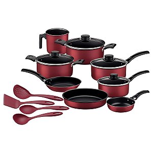 Kit Cozinha Alum 12Pc Turim Vermelho Tramontina 20297763