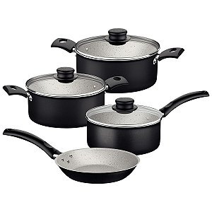 Jogo Panelas Alum 7Pc Turim Preto Tramontina 20298076