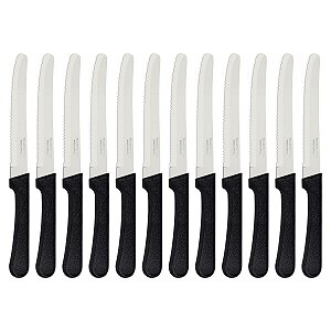 Conj Facas Inox 12Pc Preto Tramontina 22999010