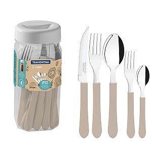 Faqueiro Inox 20Pc Leme Cinza Tramontina 23198338
