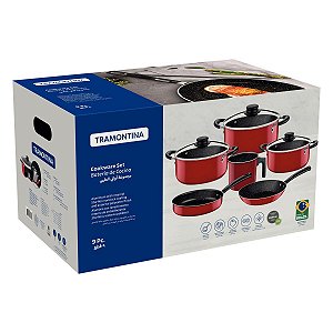 Jogo Panelas Alum 9Pc Vermelho Tramontina 27899421