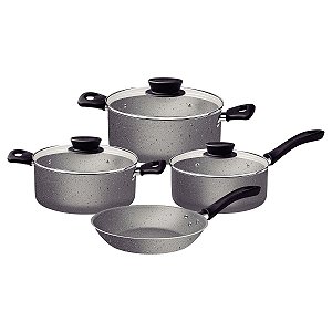Jogo Panelas Alum 7Pc Linz Cinza Tramontina 27899425